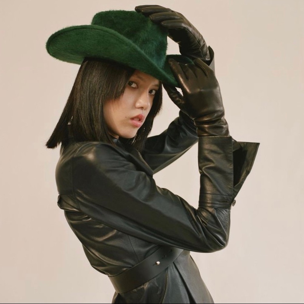 CLYDE Green Long Hair Angora Cowboy Hat